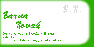 barna novak business card